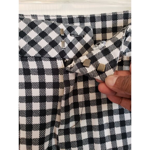 Faded Glory black and white, gingham print ankle, cropped pants, size 4 - Picture 4 of 7